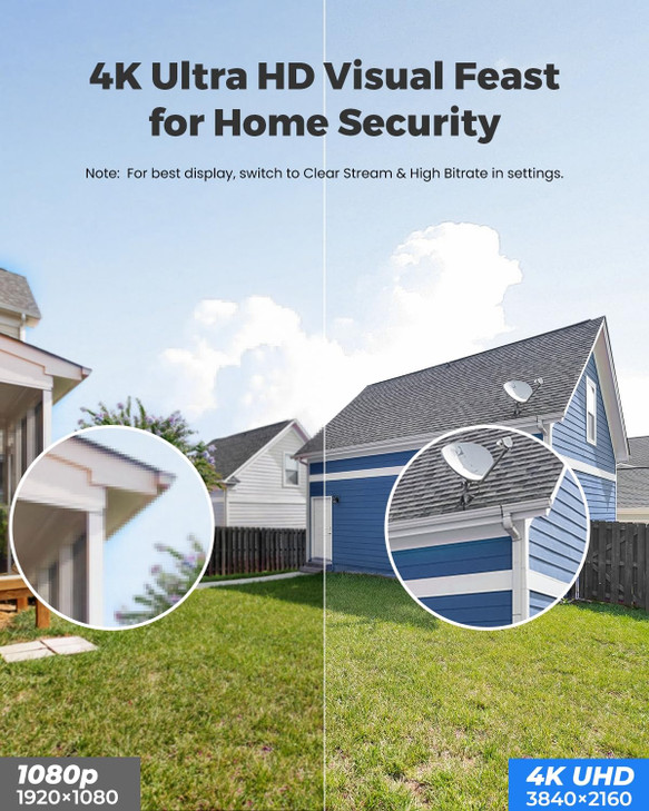 REOLINK 4K Wired Security Camera Outdoor System, IP PoE Dome Surveillance Camera with Human/Vehicle Detection, 100Ft 8MP IR Night Vision, Work with S