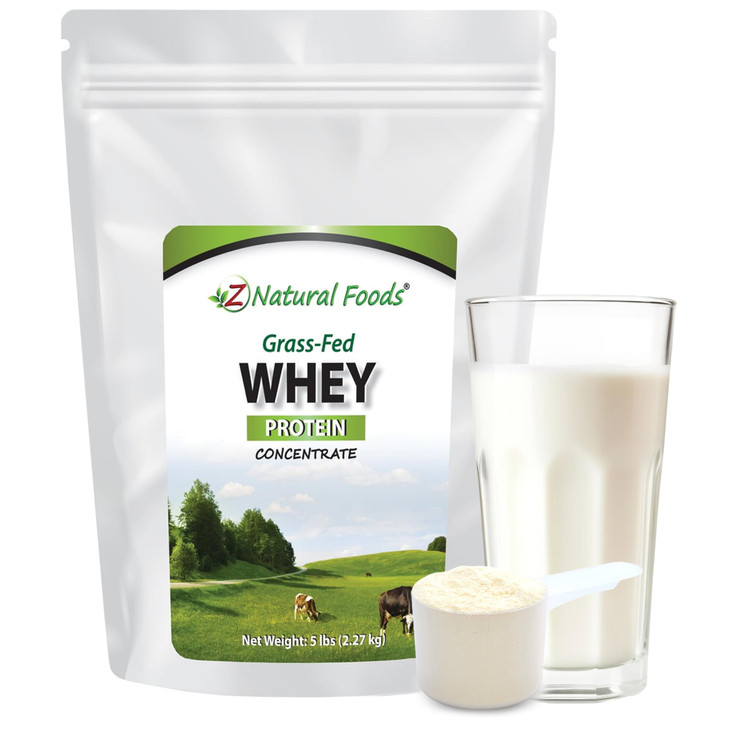 Z Natural Foods Grass-Fed Whey Protein Concentrate - Clean Whey Protein Powder from New Zealand - Cold Processed Pure Whey Protein with Essential Ami