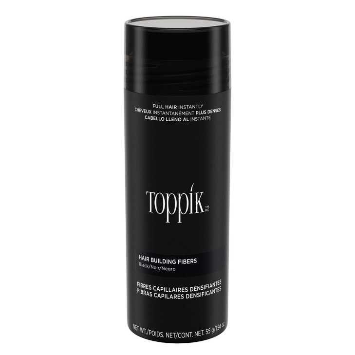 Toppik Hair Building Fibers, Black, 55g Fill In Fine or Thinning Hair, Instantly Thicker, Fuller Looking, 9 Shades for Men & Women, Keratin Protein F