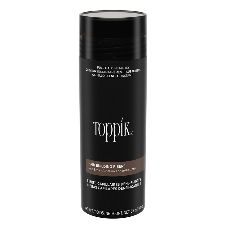 Toppik Hair Building Fibers, Medium Brown, 55g Fill In Fine or Thinning Hair, Instantly Thicker, Fuller Looking, 9 Shades for Men & Women, Keratin Pr