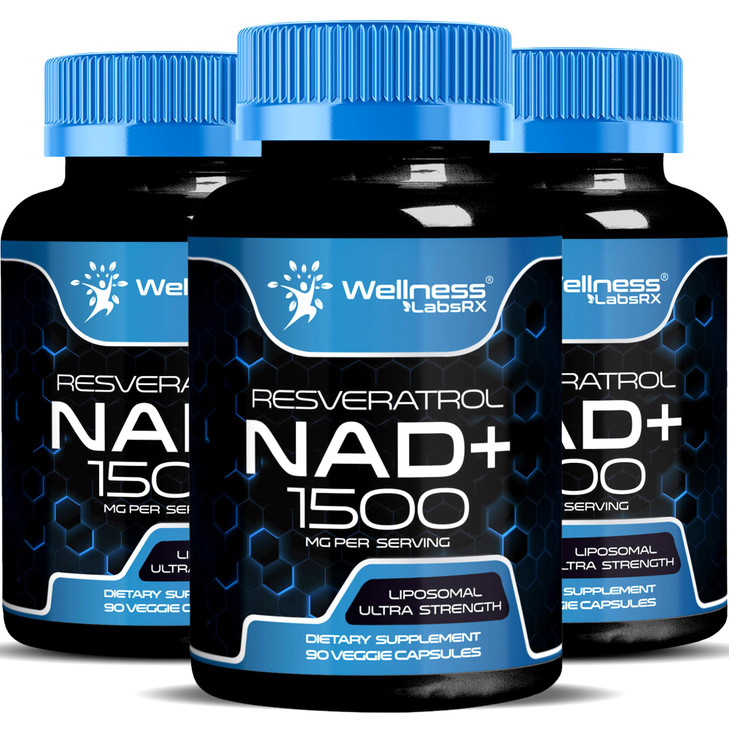 WELLNESS LABSRX Liposomal NAD Supplement, 1500mg - USA Made, NAD Resveratrol Supplement for Women and Men, NAD+ Support Cellular Health, Energy & Ant