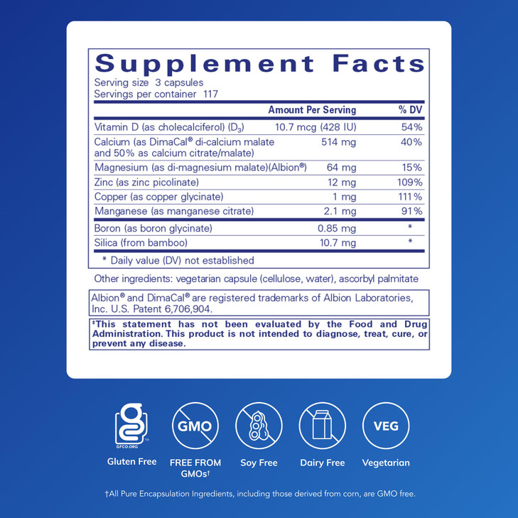 Pure Encapsulations OsteoBalance | Hypoallergenic Supplement to Promote Calcium Absorption and Enhance Healthy Bone Mineralization* | 351 Capsules