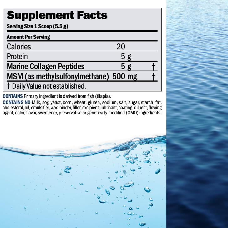 ANDREW LESSMAN Marine Collagen Peptides Powder and MSM 120 Servings - Supports Radiant Smooth Soft Skin, Comfortable Joints. Pure. Super Soluble No F