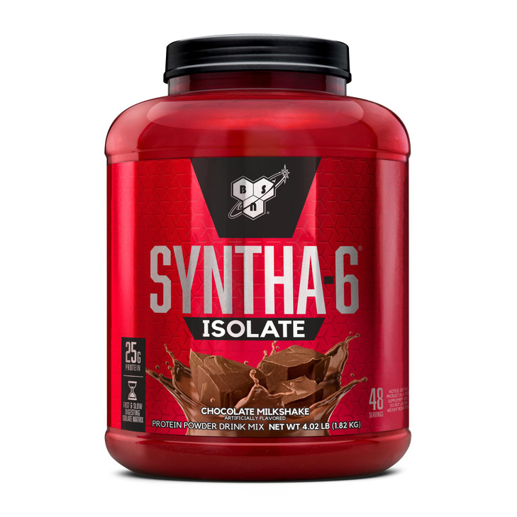 BSN SYNTHA-6 Isolate Protein Powder, Chocolate Protein Powder with Whey Protein Isolate, Milk Protein Isolate, Flavor: Chocolate Milkshake, 48 servin