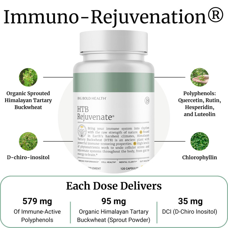 BIG BOLD HEALTH HTB Immune Rejuvenate - Polyphenols Supplement for Immune Support with Himalayan Tartary Buckwheat - Gluten Free, Dairy Free, Non-GMO