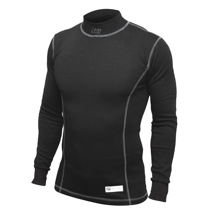K1 RaceGear K1 Precision Adult Meta-Aramid Undershirt - SFI 3.3 - Long Sleeve, Black, XL