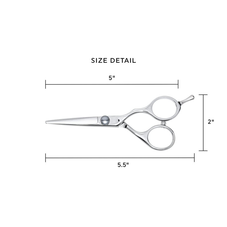 Cricket S2 Elite Series Shears 500 Professional Hair Cutting Scissors - 5-Inch Barber & Stylist Hair Scissors with Convex Edge Blades, Durable Swedis