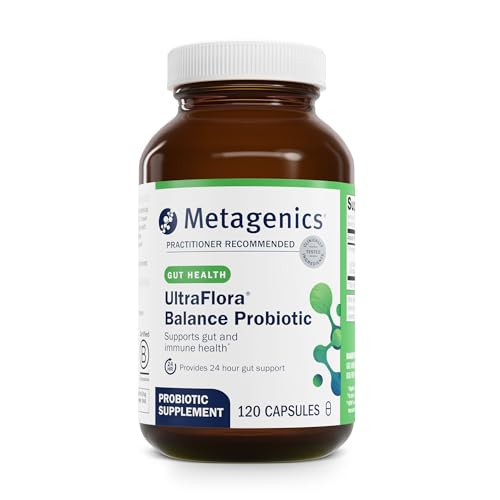 Metagenics UltraFlora Balance Probiotic - Shelf-Stable Daily Gut Health Supplement for Digestive & Immune Support* - Non-GMO & Gluten-Free - 120 Caps