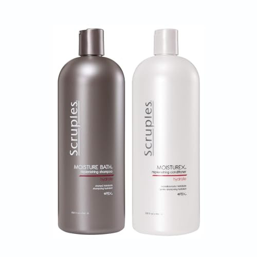 Scruples Moisture Bath Shampoo & Moisturex Conditioner Set - Nourishing & Moisturizing Duo for Dry, Frizzy Hair Repair (33.8 oz)