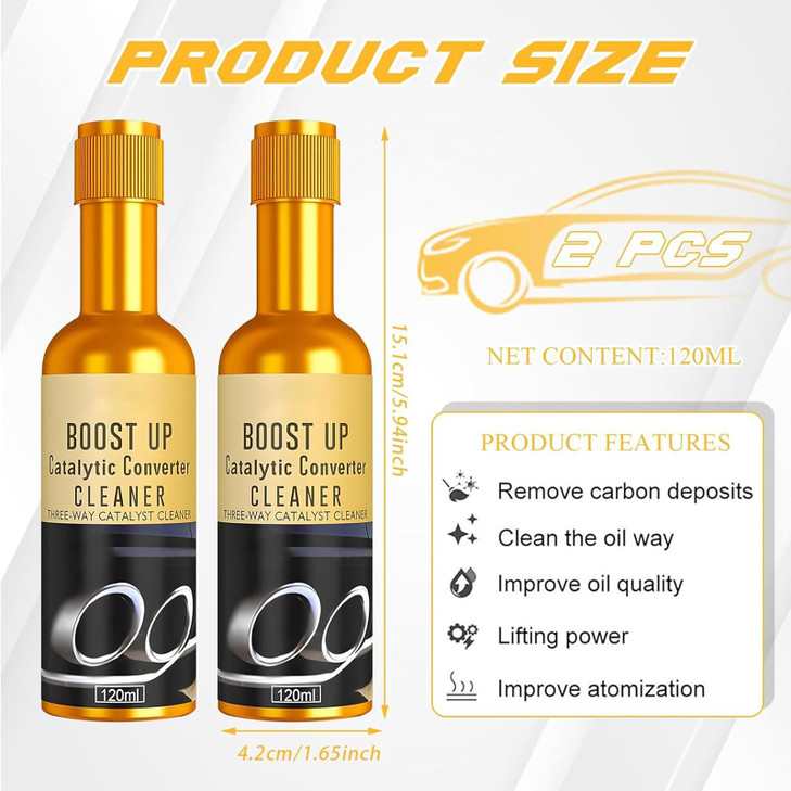 Catalytic Converter Cleaner, 2 Pcs Auto Parts Engine Auto Parts Engine Cleaner Exhaust System Pipe Carbon Removal Cleaners Treatment Additive Oil for