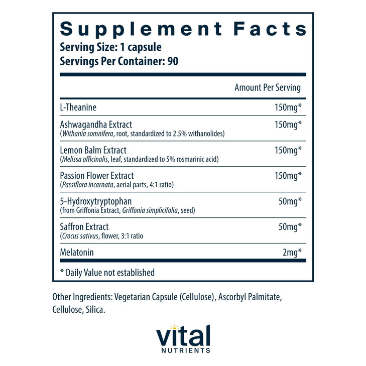 Vital Nutrients Sleep + Recover - Vegan Supplement - Sleep Support - Melatonin, Ashwagandha & L-Theanine - Gluten, Dairy & Soy Free - 90 Capsules