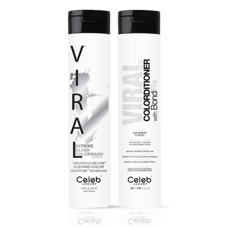 Celeb Luxury Viral Duo Color Depositing Colorwash Shampoo & Conditioner Set + Bondfix Bond Rebuilder, Semi Permanent Hair Color, Vegan Hair Dye, Extr