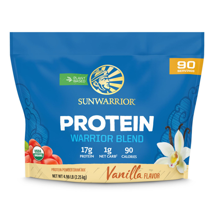 Organic Plant Based Protein Powder | Vegan Organic Protein Powder Vanilla Flavored with BCAA Amino Acids & Hemp Seed Pea Blend | Non-GMO Soy Dairy Fi