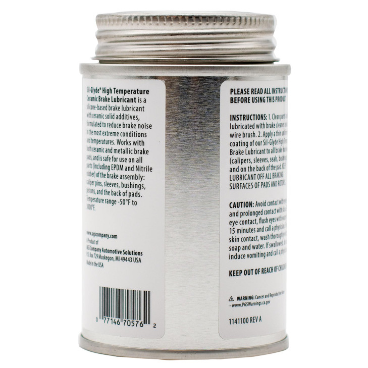 AGS Automotive Solutions Brush Top Can Ceramic-Glyde Silicone Brake Lubricant, 4oz, Compatible with Ceramic and Metallic Brake Pads, Noise Reduction