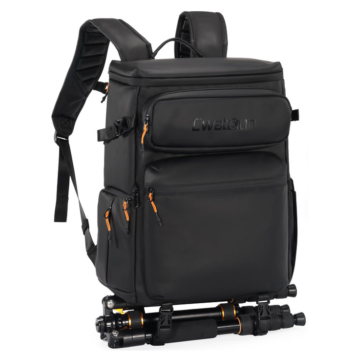 Cwatcun Camera Backpack, Professional DSLR/SLR/Mirrorless Camera Bag with Tripod Holder & Drone/Laptop Compartment, Waterproof Multifunction Photogra