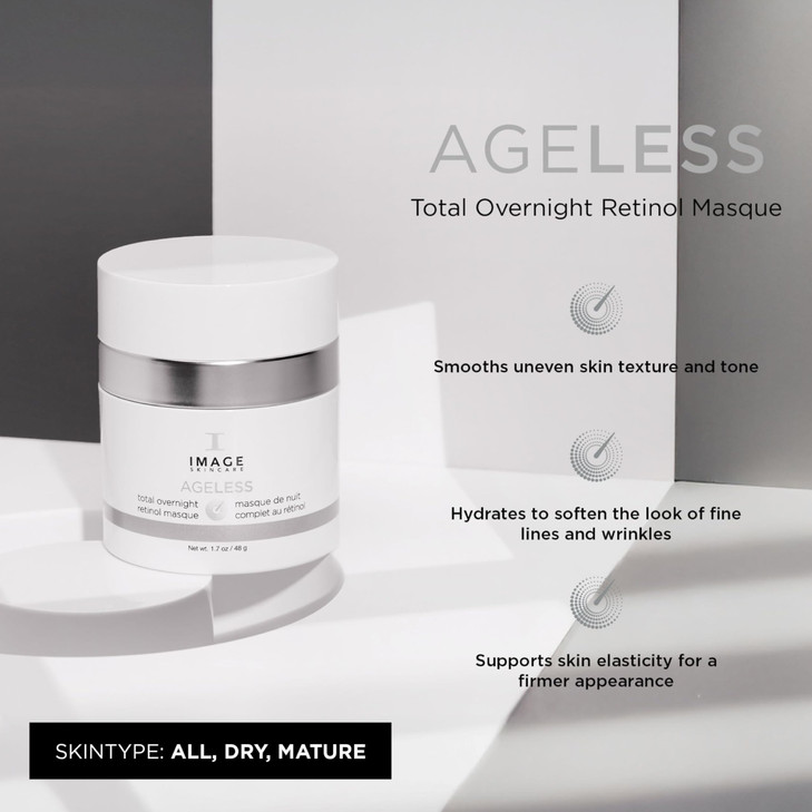 IMAGE Skincare, AGELESS Total Overnight Retinol Masque, Facial Mask for Firming with Marine Collagen and Peptides, 1.7 oz
