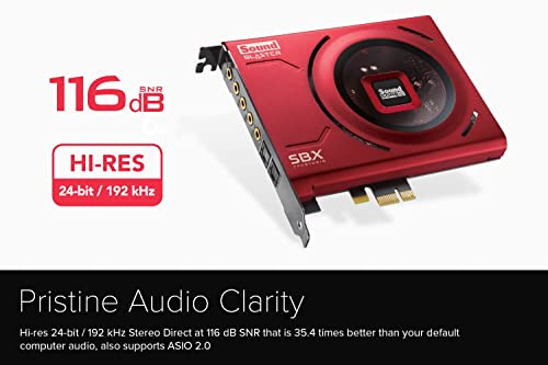 Creative Sound Blaster Z SE Internal PCI-e Gaming Sound Card and DAC, 24-bit / 192 kHz, 116 dB SNR, ASIO, 600? Headphones Amp, Mic EQ, Discrete 5.1 /