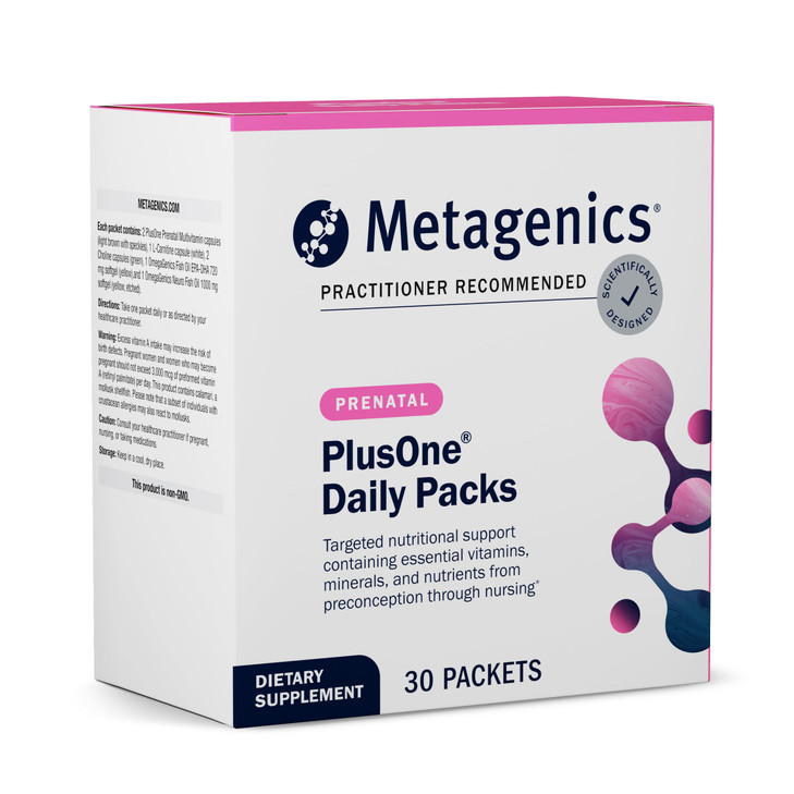 Metagenics PlusOne Daily Prenatal Packs - Prenatal, Pregnancy & Nursing Support - with Folate, Omega-3 DHA/EPA, Choline, Probiotics & Essential Nutri