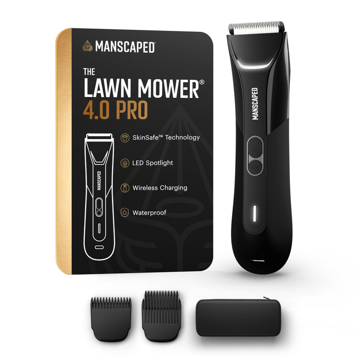 MANSCAPED® The Lawn Mower® 4.0 PRO - Groin & Body Hair Trimmer, Updated SkinSafe® Trimmer Blade, Waterproof Wet/Dry Groomer, USB-C & Wireless Chargin