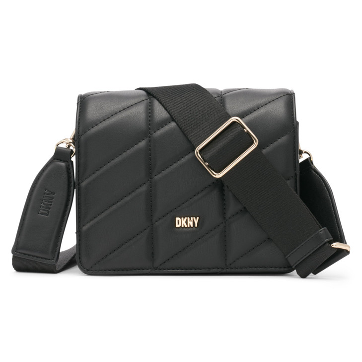 DKNY Women's Handbags Crossbody,BLACK/GOLD,1SZ