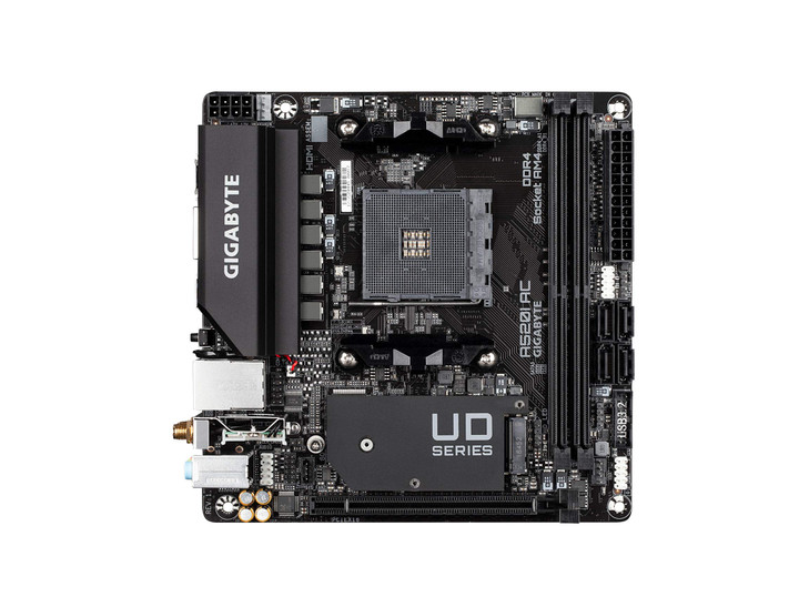 Gigabyte A520I AC (AMD Ryzen AM4/Mini-ITX/Direct 6 Phases Digital PWM with 55A DrMOS/Gaming GbE LAN/Intel WiFi+Bluetooth/NVMe PCIe 3.0 x4 M.2/3 Displ