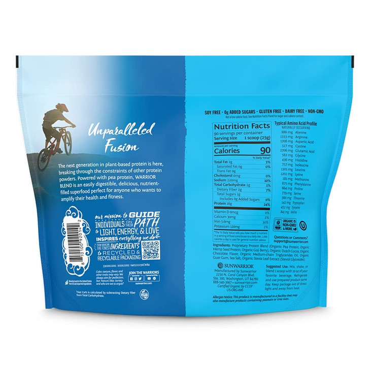 Organic Plant Based Protein Powder | Vegan Organic Protein Powder Chocolate Flavored with BCAA Amino Acids & Hemp Seed Pea Blend | Non-GMO Soy Dairy