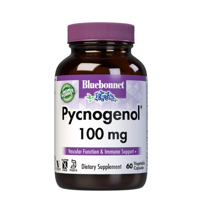 Bluebonnet Pycnogenol Vegetarian Capsules, 100 mg, 60 Count (743715008366)