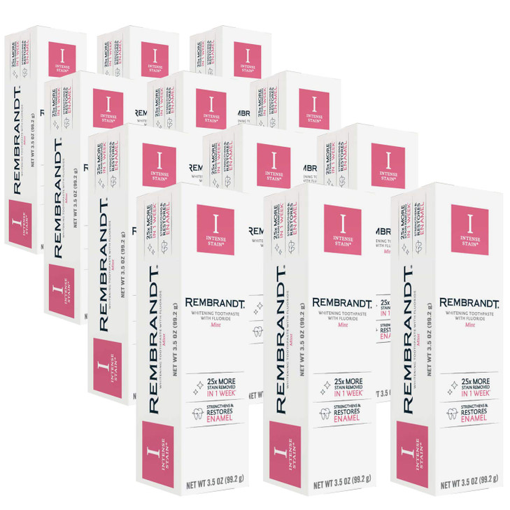 REMBRANDT Intense Stain Whitening Toothpaste With Fluoride, Removes Tough Stains, Rehardens And Strengthens Enamel, Mint Flavor, 3.5 Ounce (Pack of 1