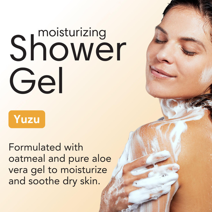 ShiKai Daily Moisturizing Shower Gel (Yuzu, 1 Gallon) | Gentle Soap-Free Formula | with Aloe Vera & Finely Ground Oatmeal for Soft, Healthy Skin | Dr