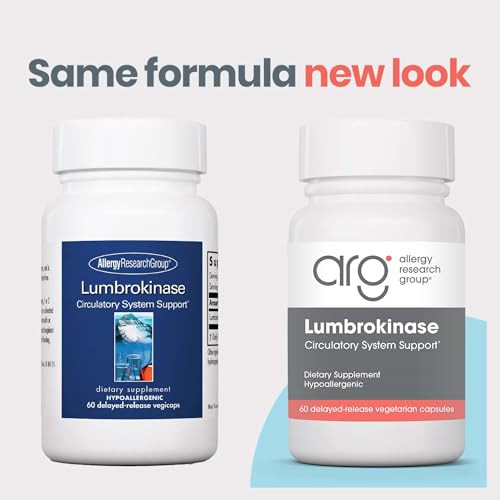 ARG Lumbrokinase Circulatory System Support - Delayed-Release Enzyme Supplement - Circulatory & Cardiovascular Health - Supports Healthy Blood Flow -