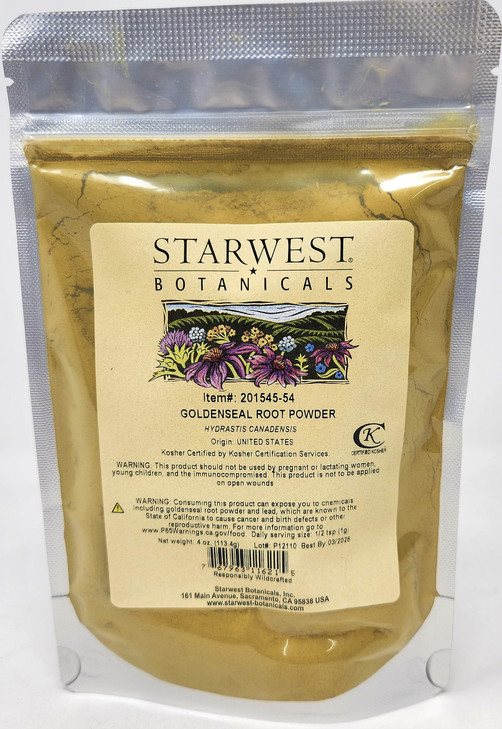Goldenseal Root Powder Wildcrafted - 4 Oz (113 G) - Starwest Botanicals
