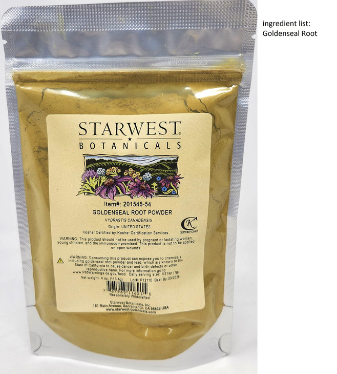 Goldenseal Root Powder Wildcrafted - 4 Oz (113 G) - Starwest Botanicals