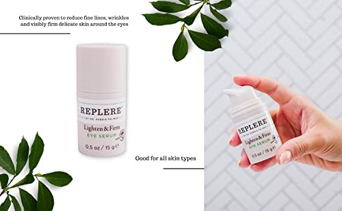 Replere Renew & Firm Eye Serum - Under Eye Brightener & Lightweight Serum for Dark Circles and Puffiness - Anti-Aging Wrinkle Repair with Hyaluronic