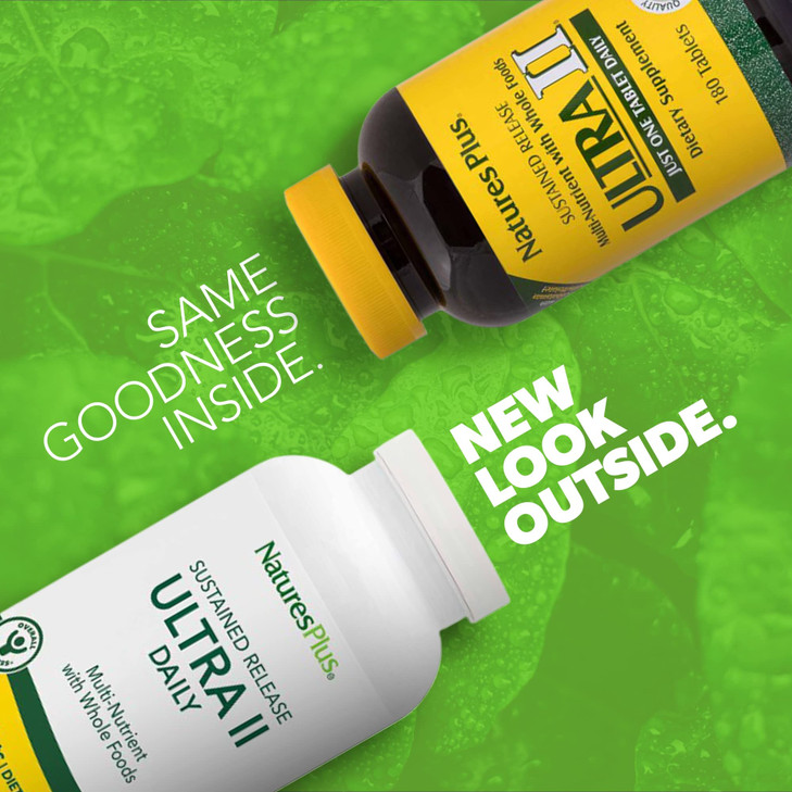 NaturesPlus Ultra II Daily - 180 Tablets - Multivitamin with Whole Foods for Overall Well-Being - Supports Energy & Immune Health - Sustained Release