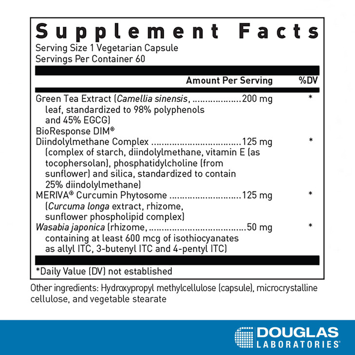 Douglas Laboratories DIM Enhanced - Supports Hormone Balance, Cellular Health & Detox* - With Antioxidants, Green Tea Extract & Wasabia - 60 Vegetari