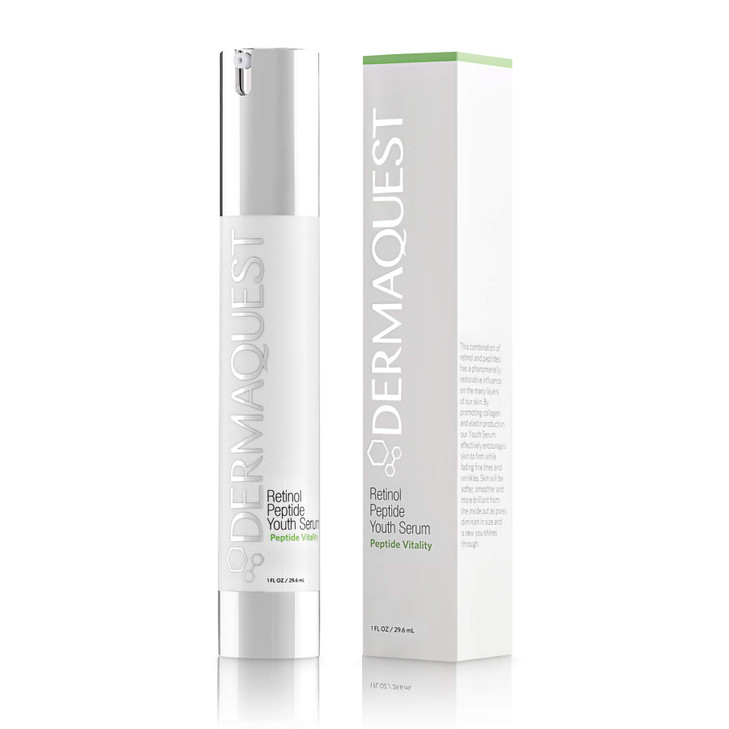 DermaQuest Peptide Vitality Peptide Youth Serum - Anti Aging Serum with 2% Retinol - Facial Serum for Fine Lines & Wrinkles - Pore Minimizer & Stimul