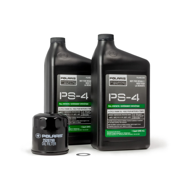 Polaris PS4 Oil Change Kit for Specific RANGER, Sportsman, Scrambler, ACE 500 Models With 4 Stroke Engine, Includes 2 Quarts of PS-4 5W-50 Full Synth