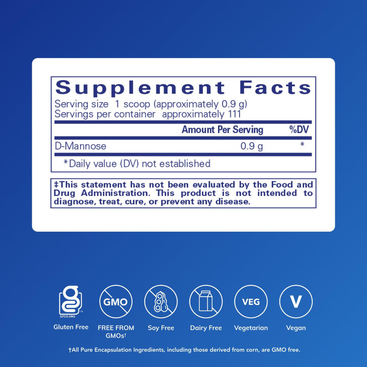 Pure Encapsulations D-Mannose Powder - for Urinary Tract Support - Urinary Tract Support & Bladder Health* - Easy Dissolve Powder - Non-GMO & Vegan -