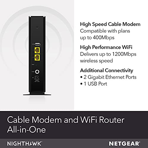NETGEAR Cable Modem with Built-in WiFi Router (C6230) - Compatible with All Major Cable Providers incl. Xfinity, Spectrum, Cox - for Cable Plans Up t