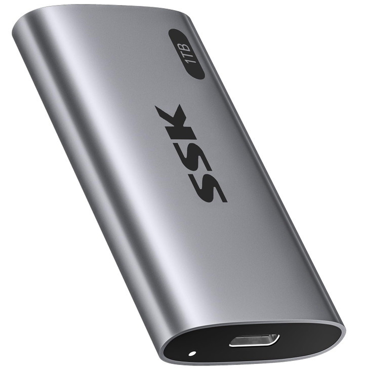 SSK 1TB SSD External Hard Drive, Portable SSD Up to 550MB/s Fast Solid State Drives, External Drive USB 3.2 Gen2 for iPhone 15/Pro, Windows, Mac, And