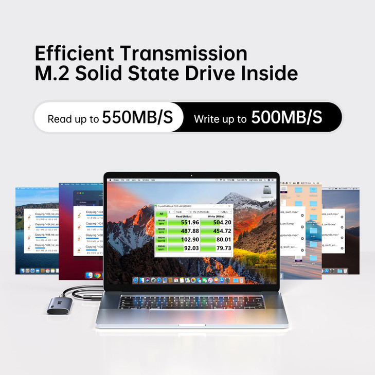 SSK 1TB SSD External Hard Drive, Portable SSD Up to 550MB/s Fast Solid State Drives, External Drive USB 3.2 Gen2 for iPhone 15/Pro, Windows, Mac, And