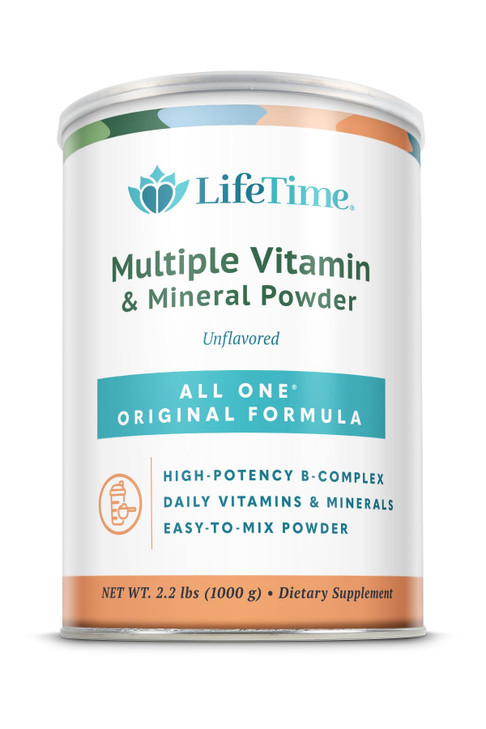 LifeTime Multiple Vitamin & Mineral Powder - Daily Multivitamin, Powdered Vitamins, Drink Mix for Women & Men, All in One Protein Smoothie Powder, 8g