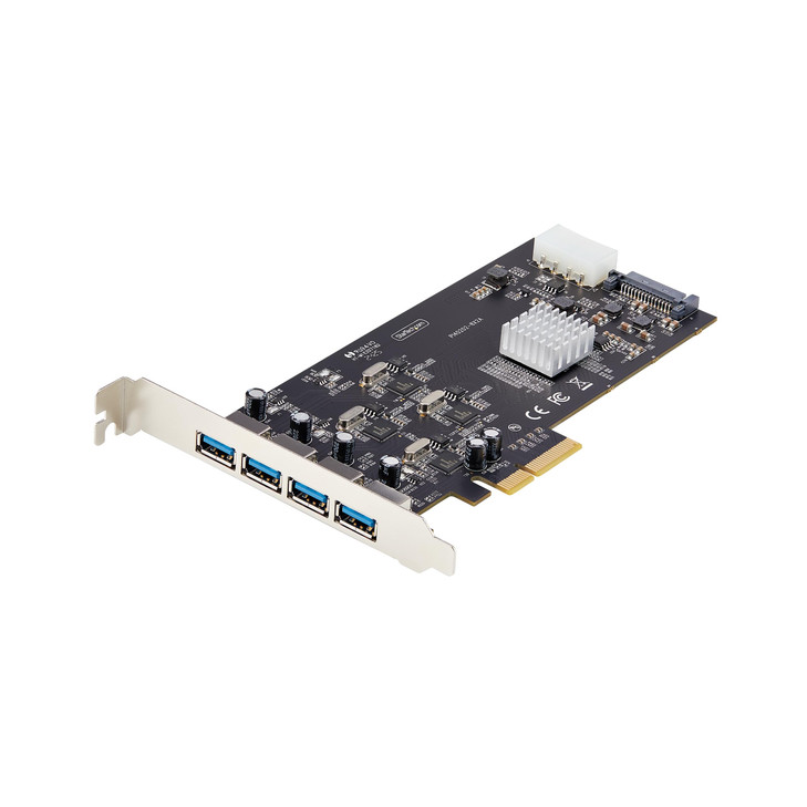 StarTech.com 4-Port USB 3.2 5Gbps PCIe Card, PCI Express Expansion with 4x Independent USB Controllers, 4x USB-A Ports, Windows 7+ & Linux 2.6.31+, P