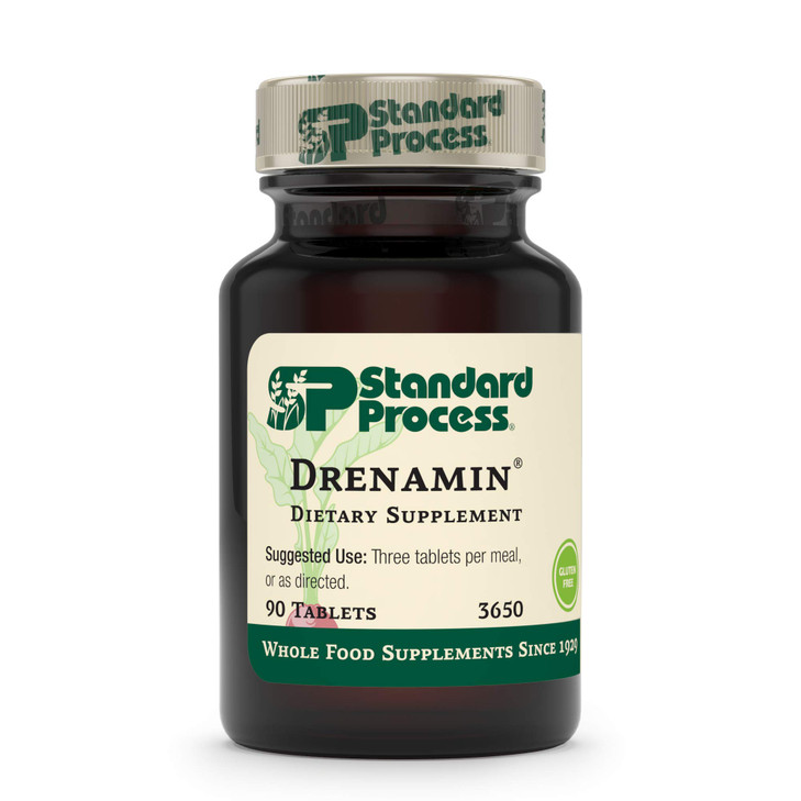 Standard Process Drenamin - Whole Food Antioxidant, Mood Support, Adrenal Support and Immune Support with Shitake, Alfalfa, Rice Bran, Riboflavin, Ca