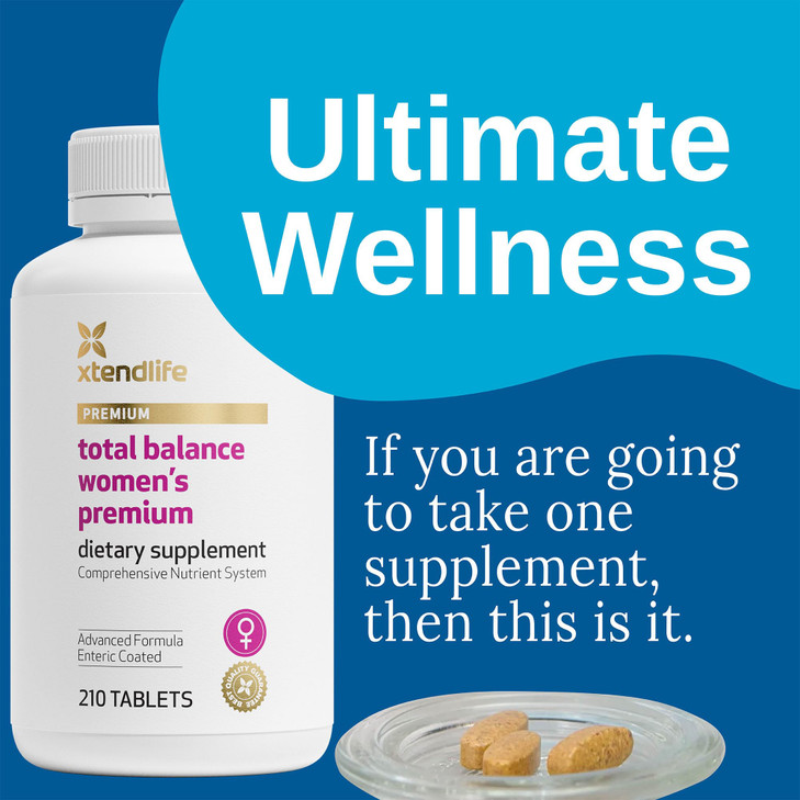 Xtendlife Total Balance Women's Premium Extra Strength Daily Multivitamin & Mineral - 90+ Nutrients for Complete Immune, Heart, Digestive, and Cellul