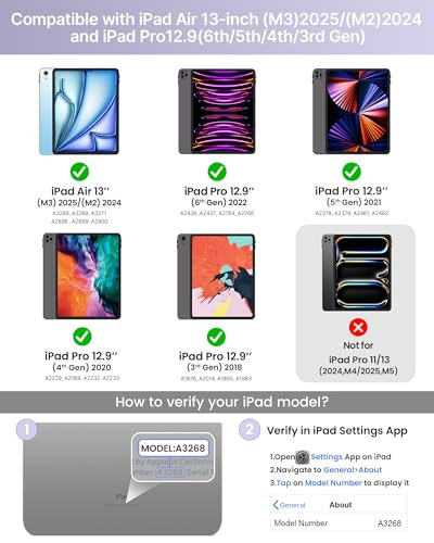 typecase Edge Keyboard Case for iPad Air 13-inch(M3/M2, 2025/2024) & iPad Pro 12.9-inch(6th/5th/4th/3rd Gen), Magic Keyboard with 11-Color Backlight,