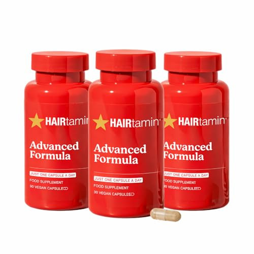 HAIRtamin Advanced Formula Hair Growth Supplement for Women & Men, Supports Stronger, Longer, Visibly Thicker Hair, With 5000 mcg Biotin, Vitamins &