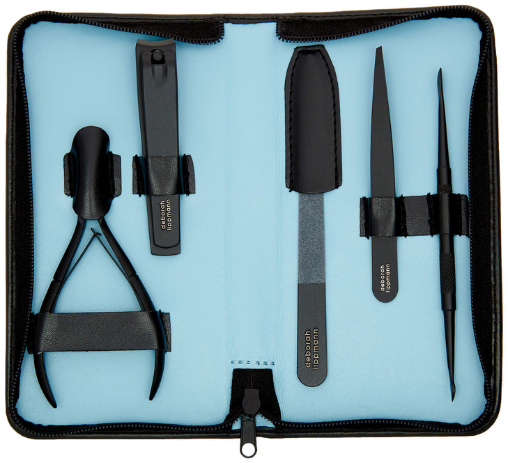 Deborah Lippmann Instruments | 5 Piece Custom-Made Manicure Kit | Nail File, Cuticle Pusher & Nail Cleaner, Nail Clipper, Cuticle Nipper, and Tweezer