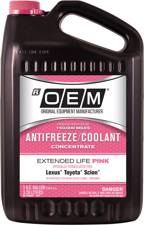 Recochem OEM 86-174POEM Pink Premium Antifreeze Concentrate Extended Life PINK, 1 gallon, 1 Pack , BROWN