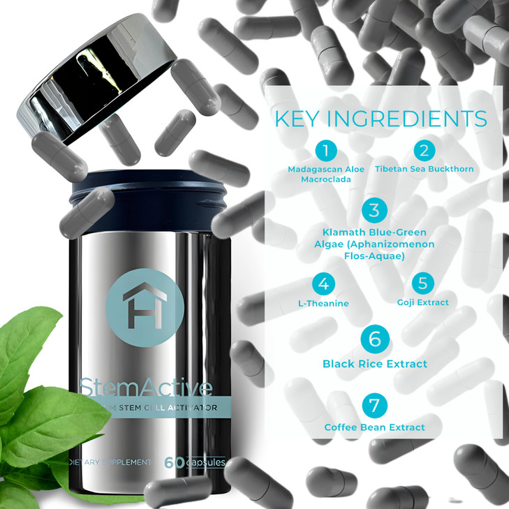 HEALTHY home StemActive Stem Cell Support Supplement - 60 Capsules - Boost Circulating Stem Cells - Premium Stem Cell Activator - Madagascan Aloe Mac